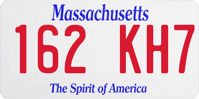 MA license plate 162KH7