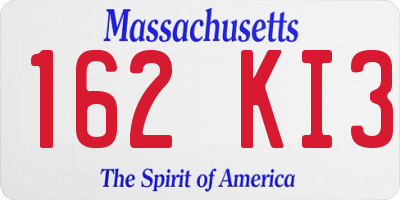 MA license plate 162KI3