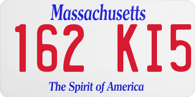 MA license plate 162KI5
