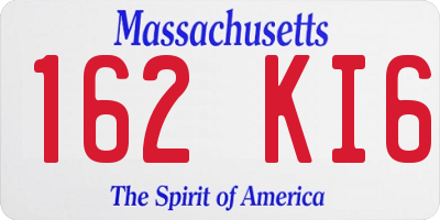 MA license plate 162KI6