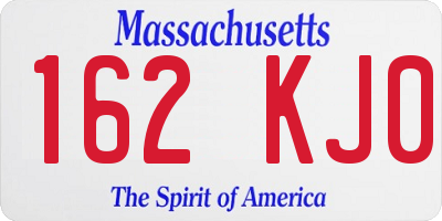 MA license plate 162KJ0