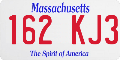 MA license plate 162KJ3