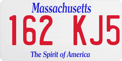 MA license plate 162KJ5