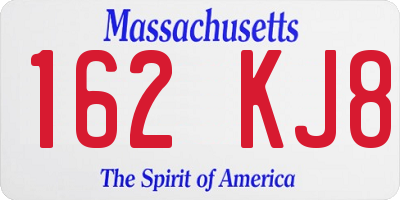 MA license plate 162KJ8