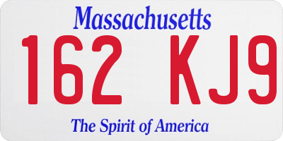MA license plate 162KJ9