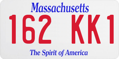 MA license plate 162KK1