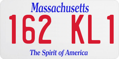 MA license plate 162KL1