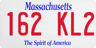 MA license plate 162KL2