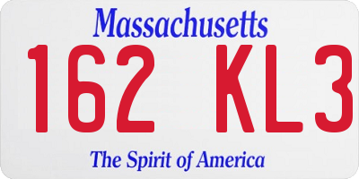 MA license plate 162KL3