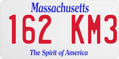 MA license plate 162KM3