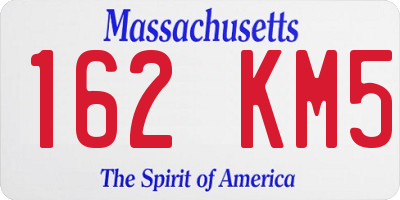 MA license plate 162KM5