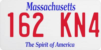 MA license plate 162KN4