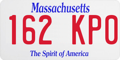 MA license plate 162KP0