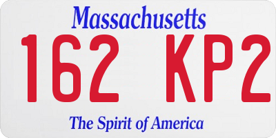 MA license plate 162KP2