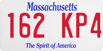 MA license plate 162KP4