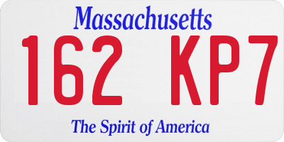 MA license plate 162KP7