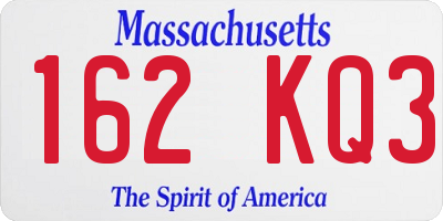 MA license plate 162KQ3