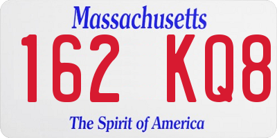 MA license plate 162KQ8