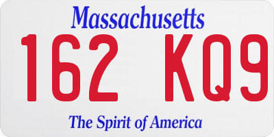 MA license plate 162KQ9