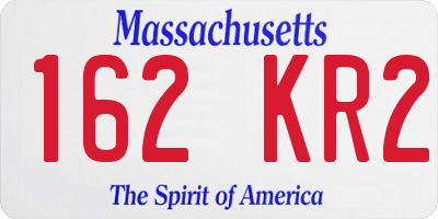 MA license plate 162KR2