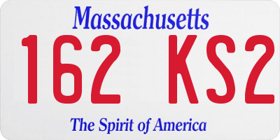 MA license plate 162KS2