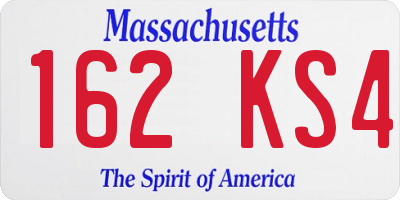 MA license plate 162KS4