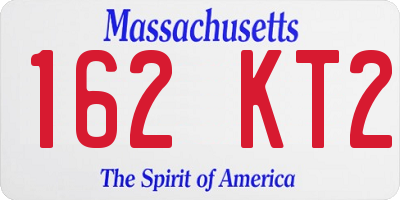 MA license plate 162KT2