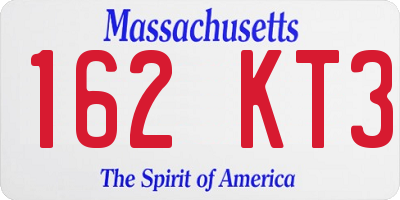 MA license plate 162KT3