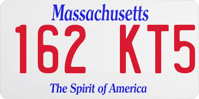 MA license plate 162KT5