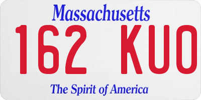 MA license plate 162KU0