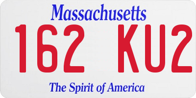 MA license plate 162KU2
