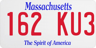 MA license plate 162KU3