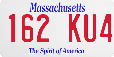 MA license plate 162KU4