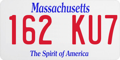 MA license plate 162KU7