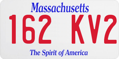 MA license plate 162KV2