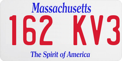 MA license plate 162KV3
