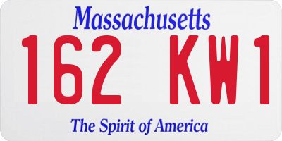 MA license plate 162KW1