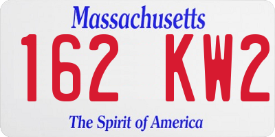 MA license plate 162KW2
