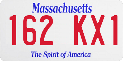 MA license plate 162KX1
