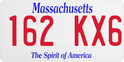 MA license plate 162KX6