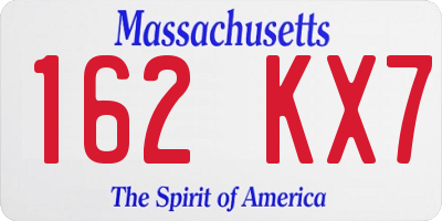 MA license plate 162KX7