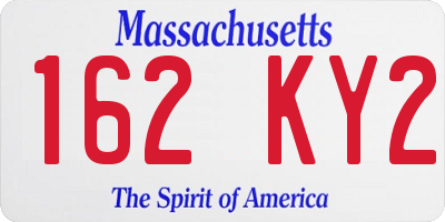 MA license plate 162KY2