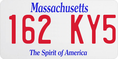 MA license plate 162KY5