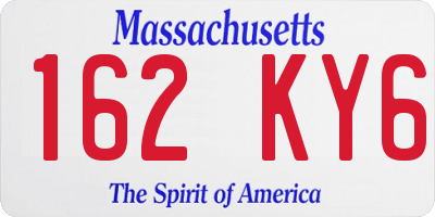 MA license plate 162KY6