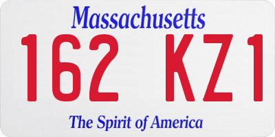 MA license plate 162KZ1