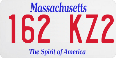 MA license plate 162KZ2