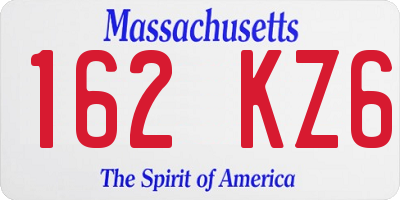 MA license plate 162KZ6