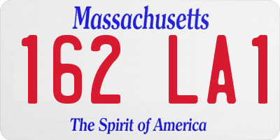 MA license plate 162LA1