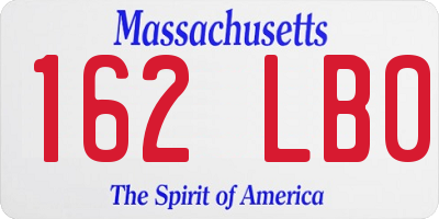 MA license plate 162LB0