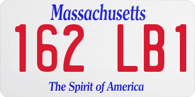 MA license plate 162LB1